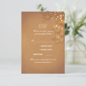 Elegant String Lights Trouwring RSVP kaarten Kaartje (Staand voorkant)