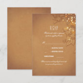 Elegant String Lights Trouwring RSVP kaarten Kaartje (Voorkant / Achterkant)