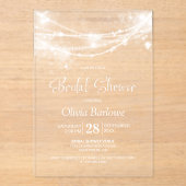 Elegant String Lights Vrijgezellenfeest Acryl Uitnodigingen (Voorkant)