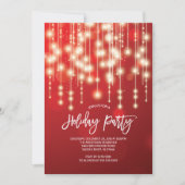 Elegant String of Lights Christma Party Invitation Kaart (Voorkant)