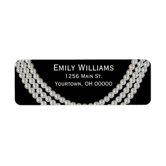 Elegant String of Pearls on Black Etiket (Voorkant)