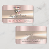 Elegant Stripe Bakery Roos Gold Floral Mixer Klantenkaartje (Voorkant / Achterkant)