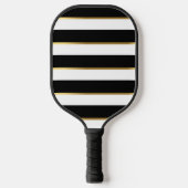 Elegant Stripe Black Gold White aanpassen Pickleball Paddle (Voorkant)