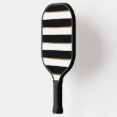 Elegant Stripe Black Gold White aanpassen Pickleball Paddle (Links)