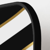 Elegant Stripe Black Gold White aanpassen Pickleball Paddle (Links Detail)