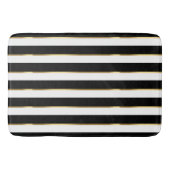 Elegant Stripe Black Gold White Badmat (Voorkant)