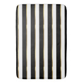 Elegant Stripe Black Gold White Badmat (Voorkant Verticaal)