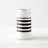 Elegant Stripe Black Gold White Bierpul (Center)