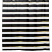 Elegant Stripe Black Gold White Douchegordijn (Voorkant)