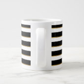 Elegant Stripe Black Gold White Grote Koffiekop (Achterkant)
