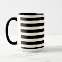 Elegant Stripe Black Gold White