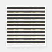 Elegant Stripe Black Gold White Servet (Voorkant)