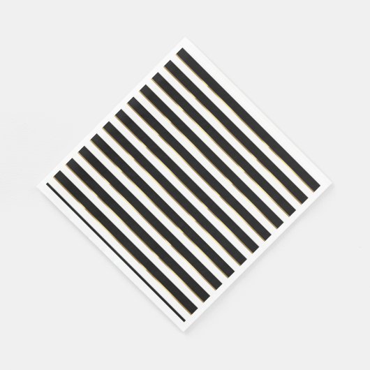 Elegant Stripe Black Gold White Servet (Hoek)