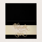 Elegant Stripe Black, Stripe Hartelijk dank. Visitekaartje (Buitenkant ongevouwen)