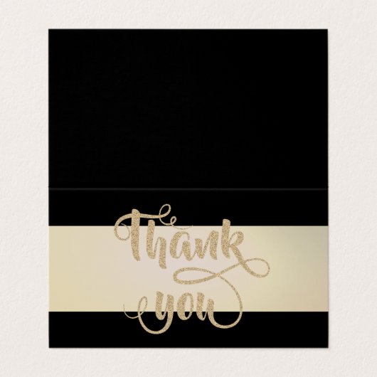 Elegant Stripe Black, Stripe Hartelijk dank. Visitekaartje (Buitenkant ongevouwen)