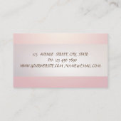 Elegant stripe Cactus Succulent Pink Visitekaartje (Achterkant)