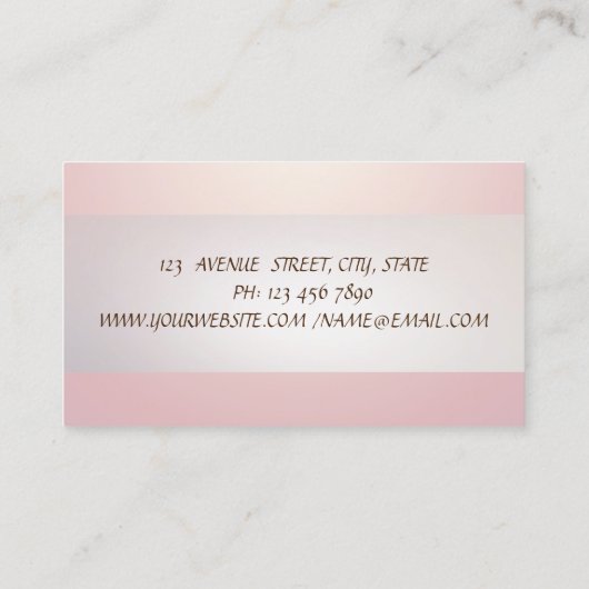 Elegant stripe Cactus Succulent Pink Visitekaartje (Achterkant)