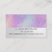 Elegant Stripe Confetti Holographic Visitekaartje (Achterkant)