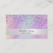 Elegant Stripe Confetti Holographic Visitekaartje (Voorkant)