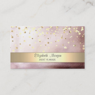 Elegant Stripe Confetti Roos Gold Visitekaartje