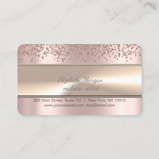 Elegant Stripe, Diamonds Roos Gold Loyalty Kaart (Achterkant)