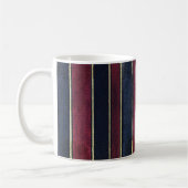 Elegant Stripe Gold Bourgogne Zwarte Mok (Links)