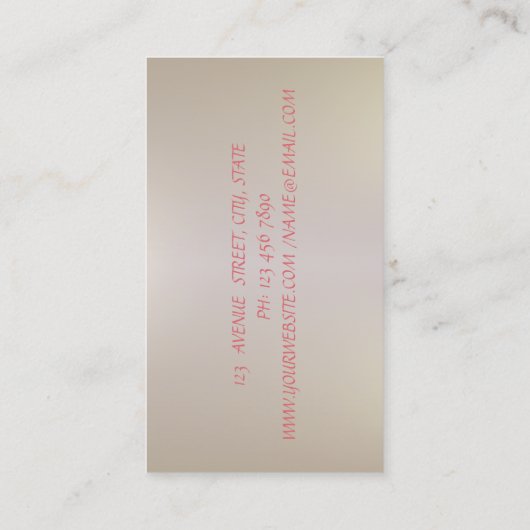 Elegant Stripe, Lace, Glitter Branch Visitekaartje (Achterkant)