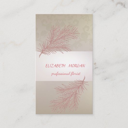 Elegant Stripe, Lace, Glitter Branch Visitekaartje (Voorkant)