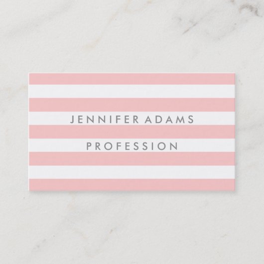 Elegant stripe modern roze visitekaartje (Voorkant)