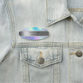 Elegant Stripe, Pearls Holographic Ombre Naamplaatje (In situ)