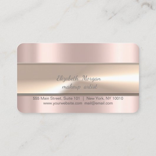 Elegant Stripe Roos Gold Loyalty Kaart (Achterkant)