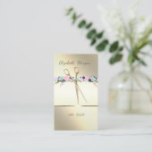 Elegant, Stripe, Scissors, Flowers Appointcard Aanbevelingskaartje (Staand voorkant)