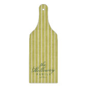 Elegant Stripe Script Typografie Familienaam Snijplank (Voorkant)