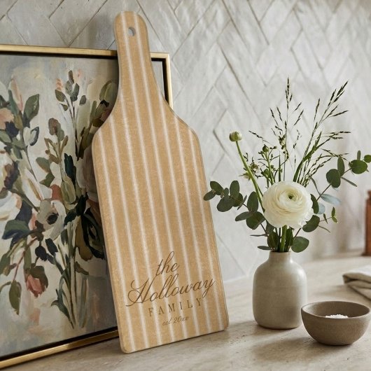 Elegant Stripe Script Typography Family Name  Snijplank