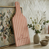 Elegant Stripe Script Typography Family Name Snijplank