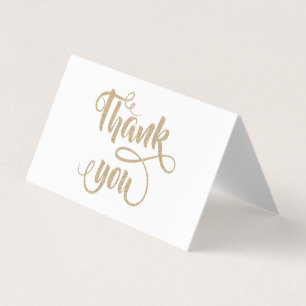 Elegant Stripe White, Gold Stippen Hartelijk dank Visitekaartje