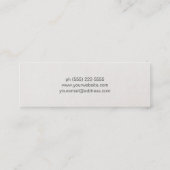 Elegant Striped Beige, FAUX Silver Sequin Monogram Mini Visitekaartje (Achterkant)