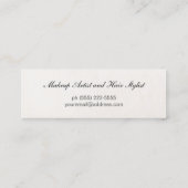 Elegant Striped Beige, FAUX Silver Sequin Monogram Mini Visitekaartje (Achterkant)