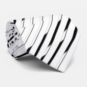 Elegant Striped Black and White Stropdas (Opgerold)