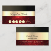 Elegant, Striped, Black, Glittery Loyalty Kaart (Voorkant / Achterkant)