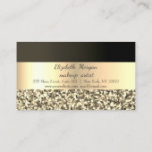 Elegant, striped, Black, Gold Glitter Loyalty Kaar (Achterkant)