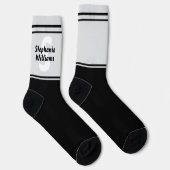 Elegant Striped Full Name and Monogram Crew Socks Sokken (Rechts)