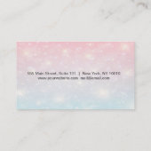 Elegant striped, Glitter Lips Silver Confetti Visitekaartje (Achterkant)