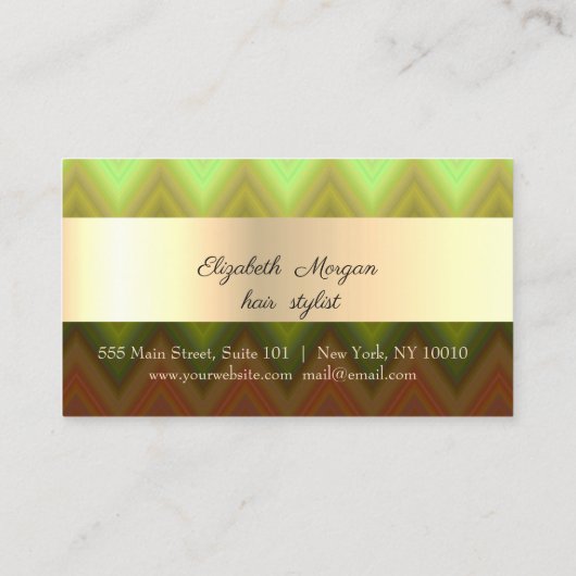 Elegant striped, Gold, Zigzag, Loyalty Card (Achterkant)