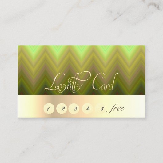 Elegant striped, Gold, Zigzag, Loyalty Card (Voorkant)