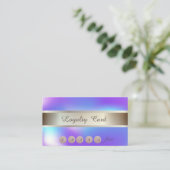 Elegant, striped, holografisch logo klantenkaartje (Staand voorkant)