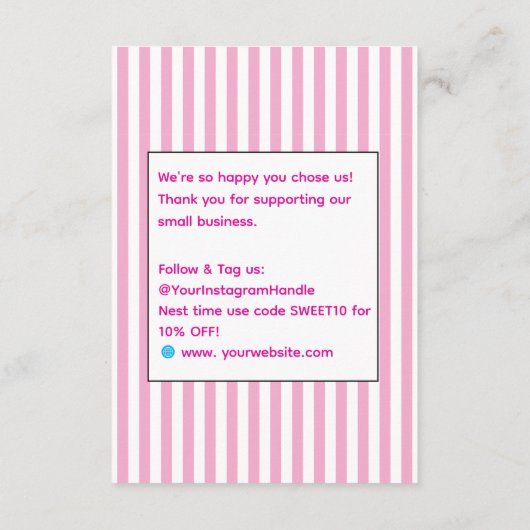 Elegant Striped Informatiekaartje (Achterkant)