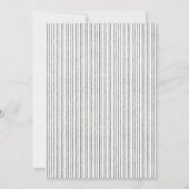 Elegant Striped Linen Custom Photo Holiday Card Kaart (Achterkant)