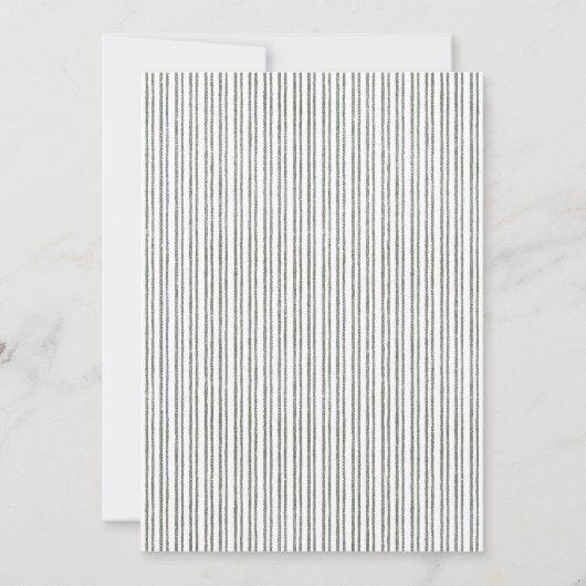 Elegant Striped Linen Custom Photo Holiday Card Kaart (Achterkant)