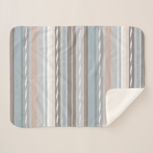 Elegant Striped Pattern Sherpa Blanket Sherpa Deken (Voorkant (horizontaal))